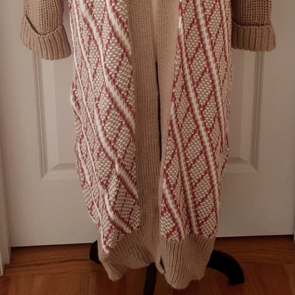 Anthropologie Woven Open Front Duster Sweater - Picture 3 of 6